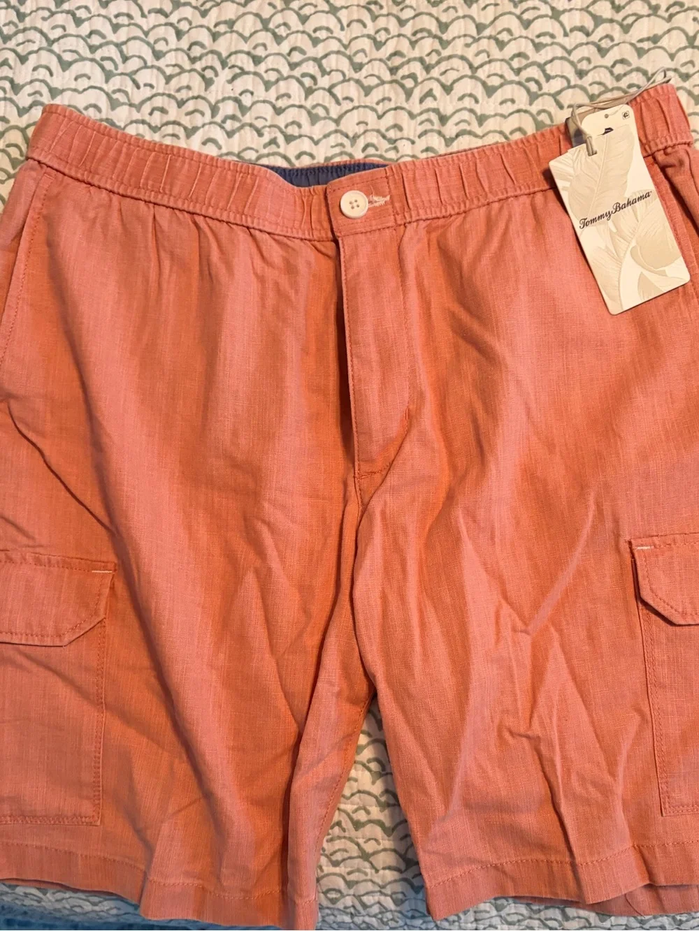 Tommy Bahama Men's Coral-Orange Cargo Shorts